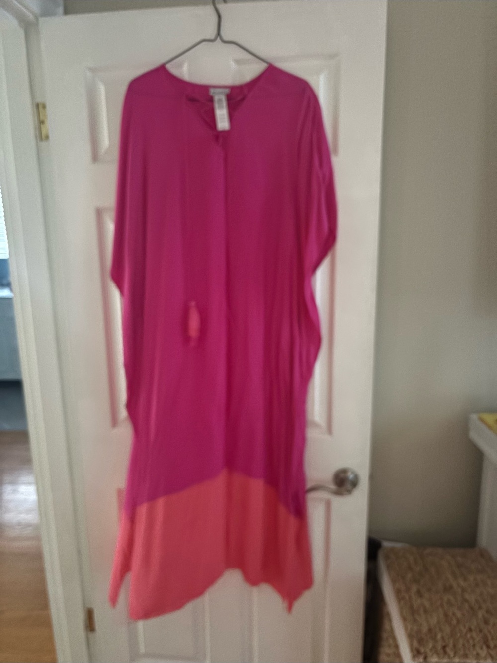 Tommy Bahama Pink and Coral Tassel Maxi Dress